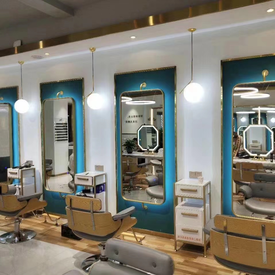 美容會所多邊形不銹鋼鏡框